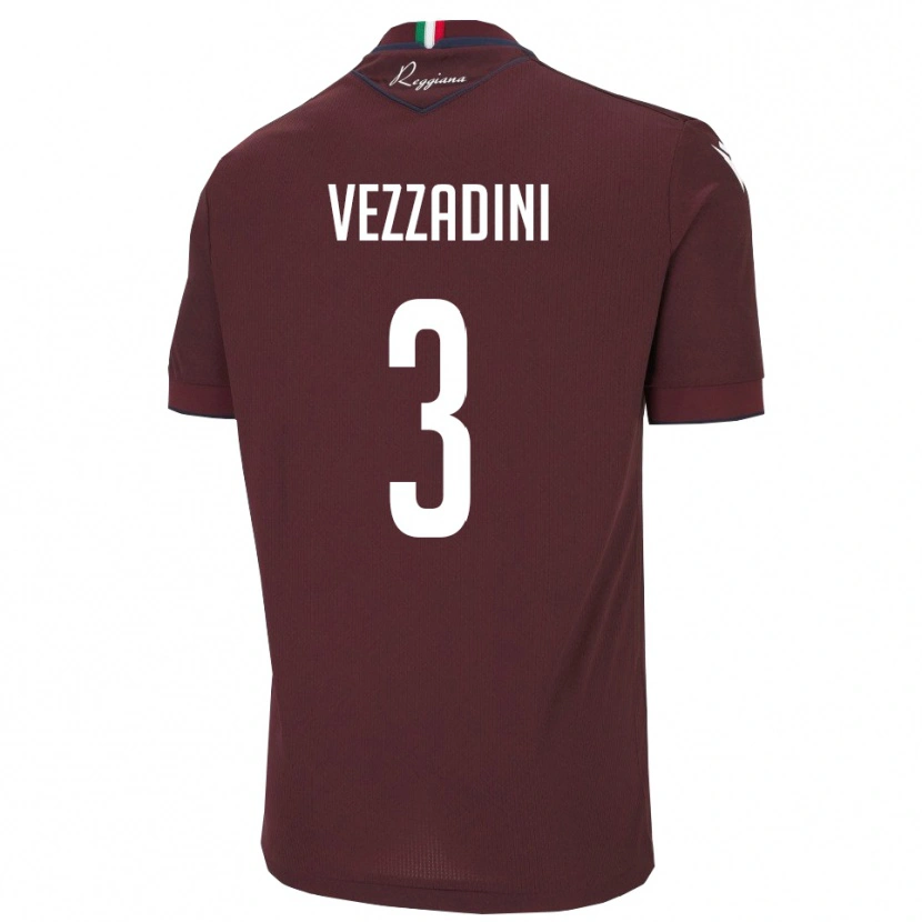 Danxen Mulher Camisola Riccardo Vezzadini #3 Borgonha Branco Principal 2025/26 Camisa Brasil