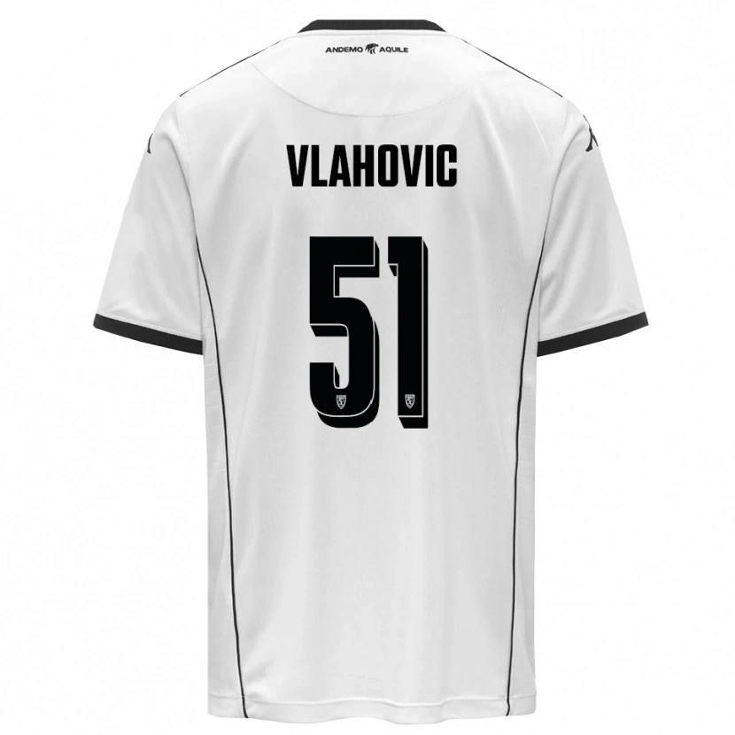 Danxen Mulher Camisola Vanja Vlahović #51 Branco Preto Principal 2025/26 Camisa Brasil