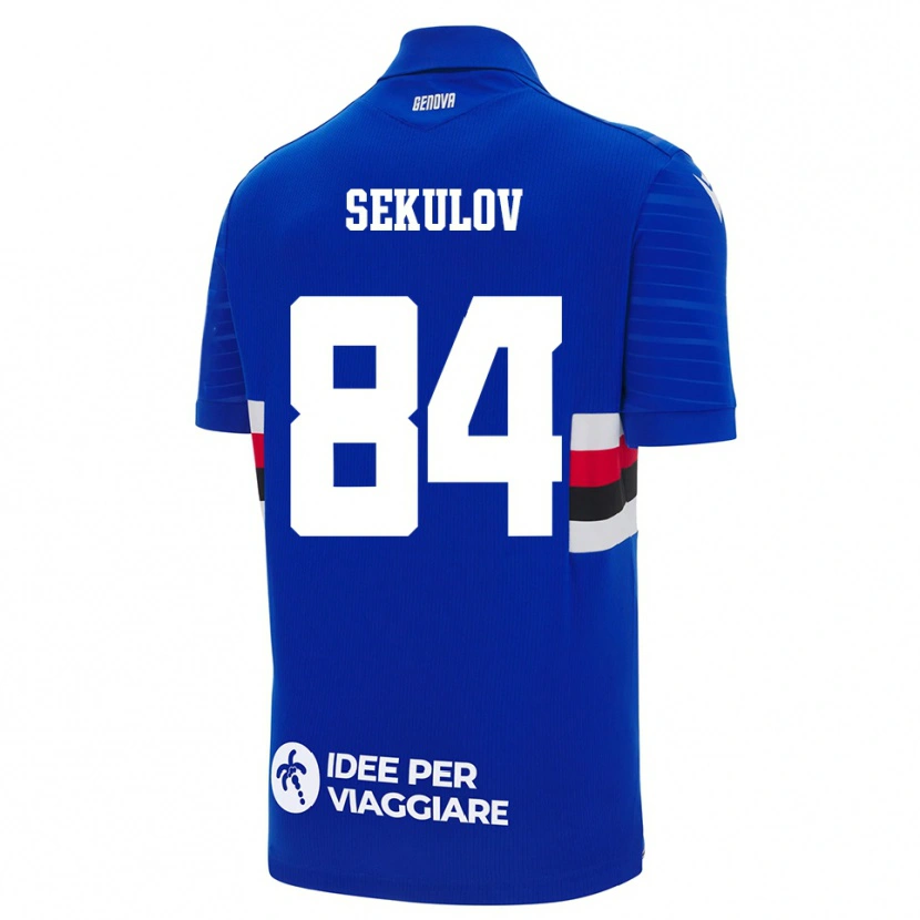 Danxen Mulher Camisola Nikola Sekulov #84 Azul Branco Principal 2025/26 Camisa Brasil