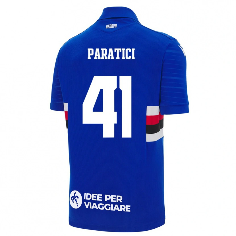 Danxen Mulher Camisola Lorenzo Paratici #41 Azul Branco Principal 2025/26 Camisa Brasil