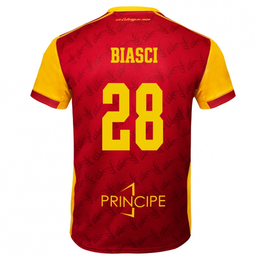 Danxen Mulher Camisola Tommaso Biasci #28 Amarelo Vermelho Principal 2025/26 Camisa Brasil