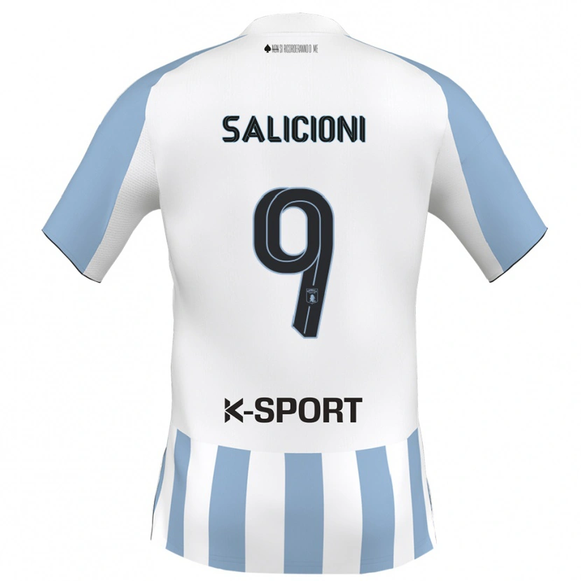 Danxen Mulher Camisola Fausto Salicioni #9 Branco Azul Celeste Principal 2025/26 Camisa Brasil