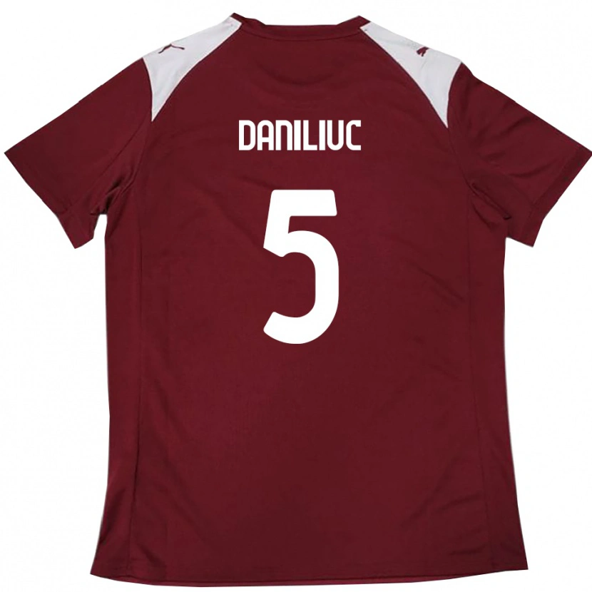Danxen Mulher Camisola Flavius Daniliuc #5 Borgonha Branco Principal 2025/26 Camisa Brasil