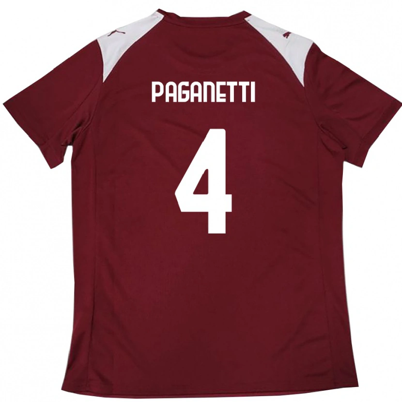 Danxen Mulher Camisola Giacomo Paganetti #4 Borgonha Branco Principal 2025/26 Camisa Brasil