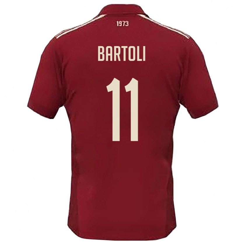 Danxen Mulher Camisola Emanuele Bartoli #11 Borgonha Branco Principal 2025/26 Camisa Brasil