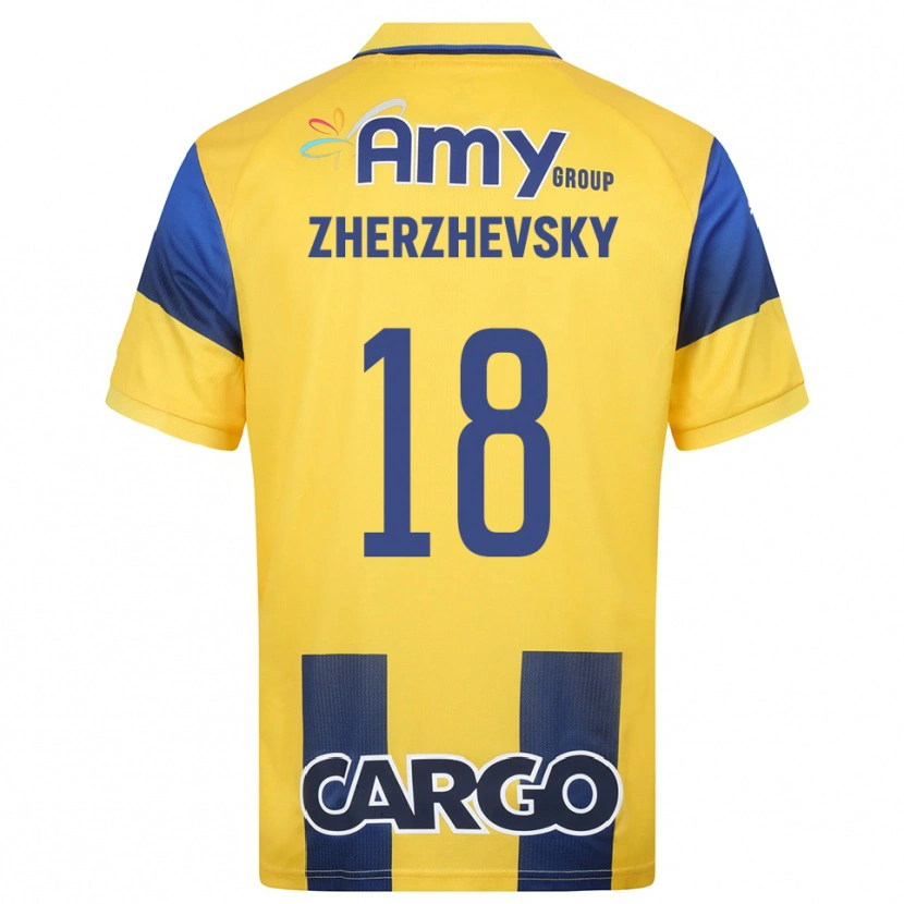Danxen Mulher Camisola Roy Zherzhevsky #18 Amarelo Marinho Principal 2025/26 Camisa Brasil