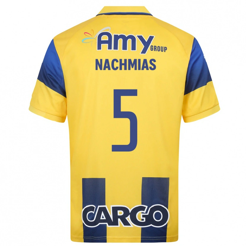 Danxen Mulher Camisola Idan Nachmias #5 Amarelo Marinho Principal 2025/26 Camisa Brasil
