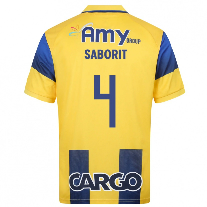 Danxen Mulher Camisola Enric Saborit #4 Amarelo Marinho Principal 2025/26 Camisa Brasil