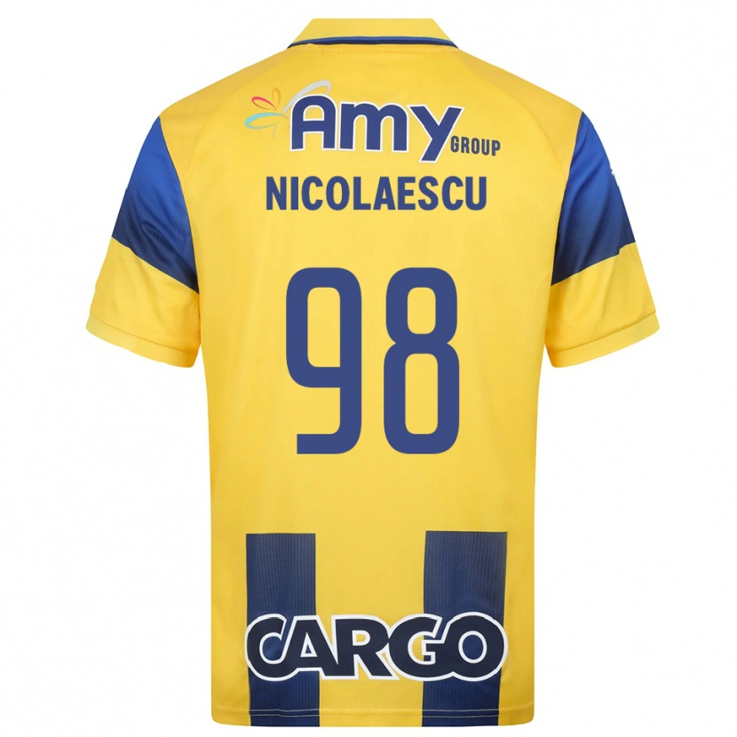 Danxen Mulher Camisola Ion Nicolaescu #98 Amarelo Marinho Principal 2025/26 Camisa Brasil
