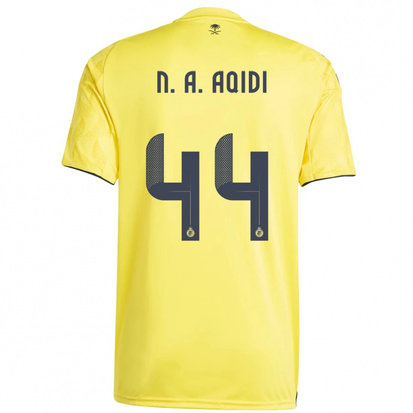 Danxen Mulher Camisola Nawaf Al-Aqidi #44 Amarelo Preto Principal 2025/26 Camisa Brasil