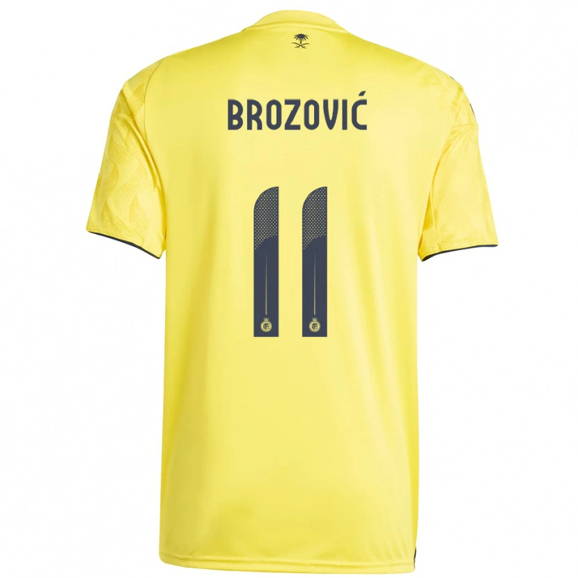Danxen Mulher Camisola Marcelo Brozović #11 Amarelo Preto Principal 2025/26 Camisa Brasil