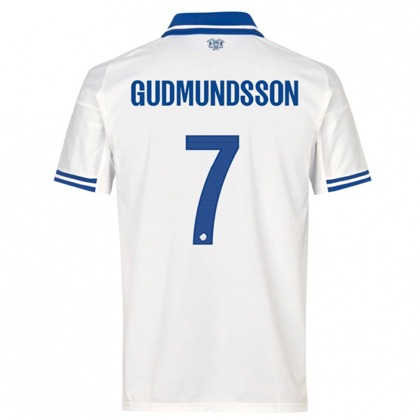 Danxen Mulher Camisola Galdur Gudmundsson #7 Branco Azul Principal 2025/26 Camisa Brasil