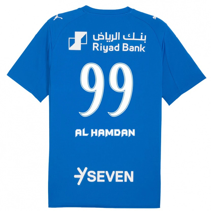 Danxen Mulher Camisola Abdullah Al-Hamdan #99 Azul Branco Principal 2025/26 Camisa Brasil