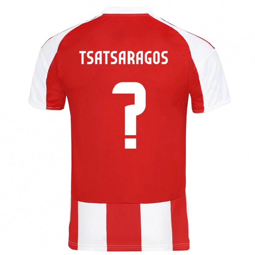 Danxen Mulher Camisola Giannis Tsatsaragos #0 Vermelho Branco Principal 2025/26 Camisa Brasil