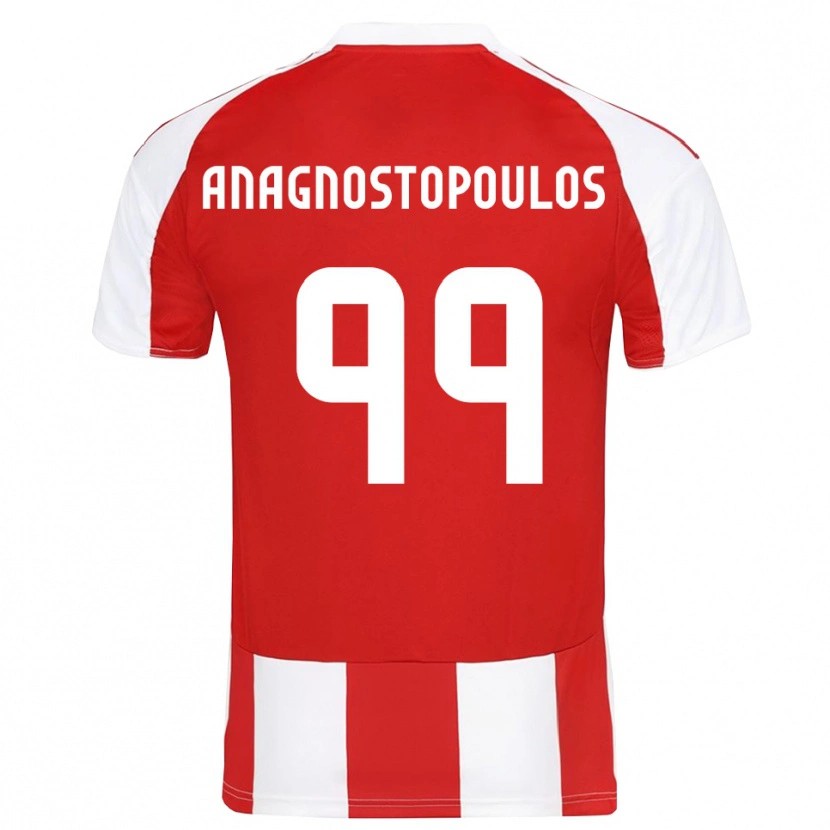 Danxen Mulher Camisola Alexandros Anagnostopoulos #99 Vermelho Branco Principal 2025/26 Camisa Brasil