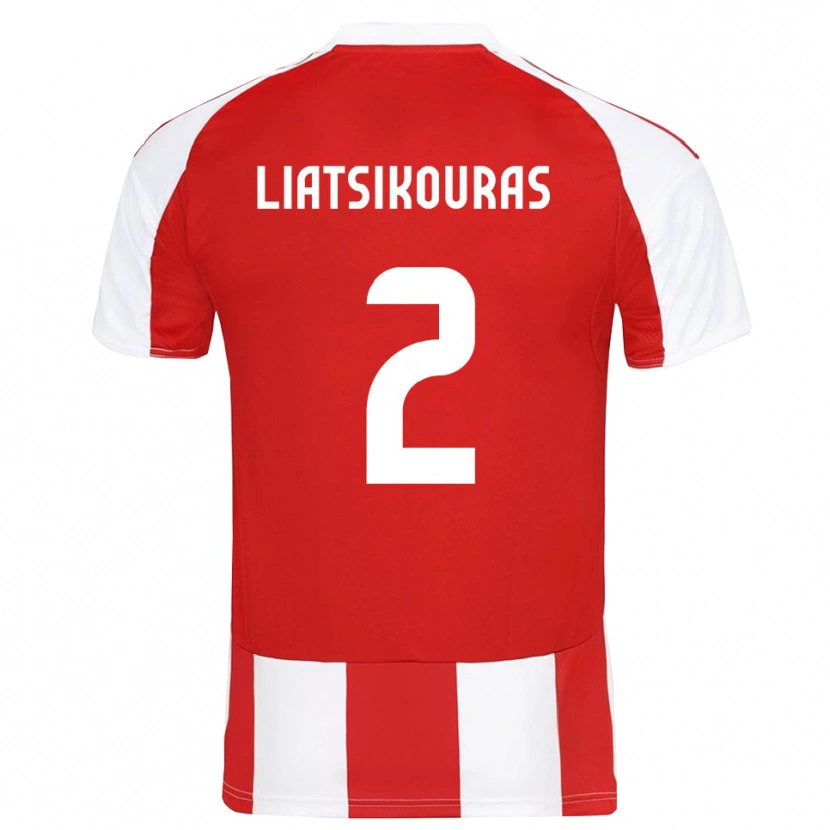 Danxen Mulher Camisola Argyrios Liatsikouras #2 Vermelho Branco Principal 2025/26 Camisa Brasil