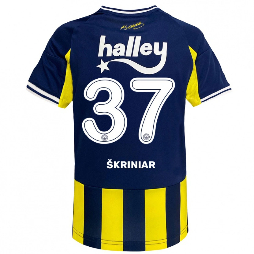 Danxen Mulher Camisola Milan Škriniar #37 Amarelo Marinho Branco Principal 2025/26 Camisa Brasil
