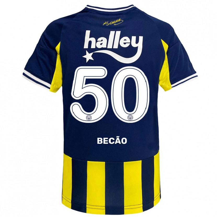 Danxen Mulher Camisola Rodrigo Becão #50 Amarelo Marinho Branco Principal 2025/26 Camisa Brasil
