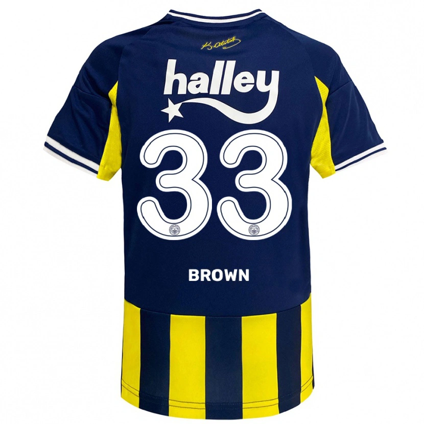 Danxen Mulher Camisola Archie Brown #33 Amarelo Marinho Branco Principal 2025/26 Camisa Brasil