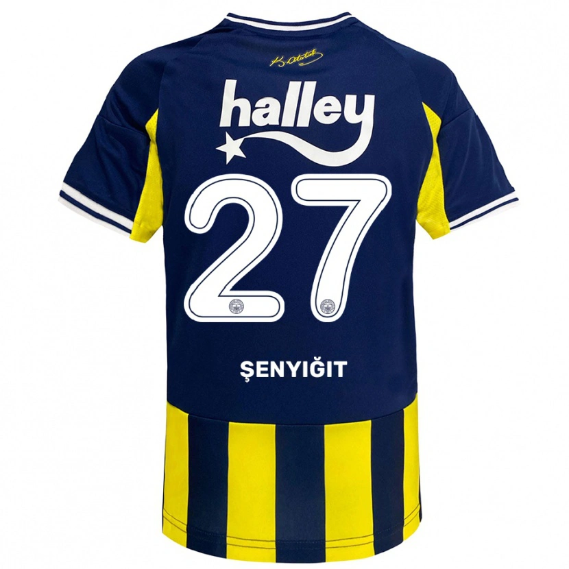 Danxen Mulher Camisola Enes Şenyiğit #27 Amarelo Marinho Branco Principal 2025/26 Camisa Brasil