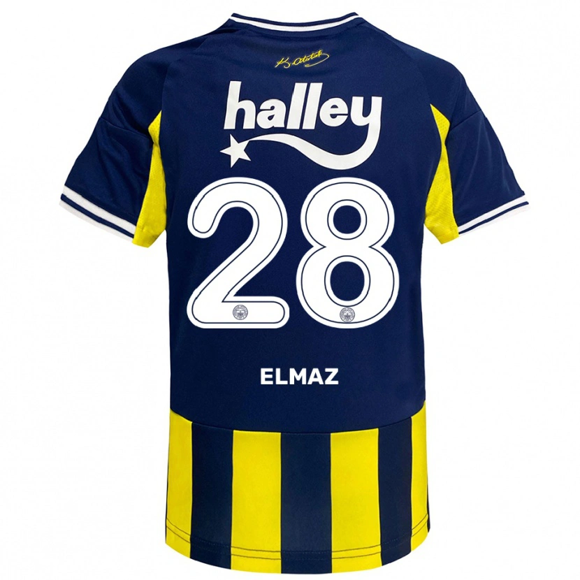 Danxen Mulher Camisola Bartuğ Elmaz #28 Amarelo Marinho Branco Principal 2025/26 Camisa Brasil