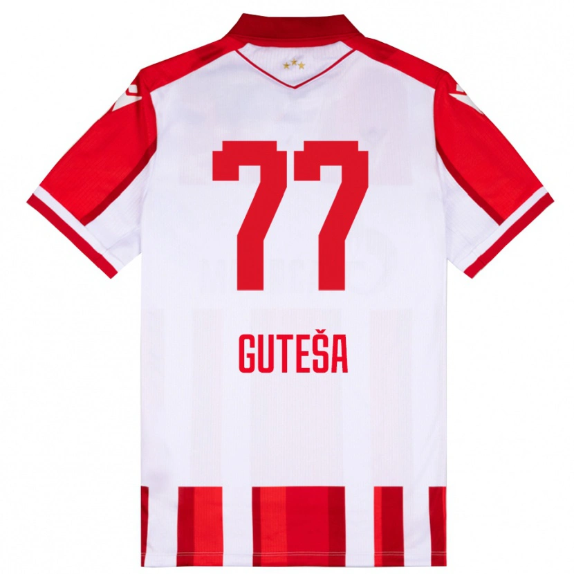 Danxen Mulher Camisola Ivan Guteša #77 Vermelho Branco Principal 2025/26 Camisa Brasil