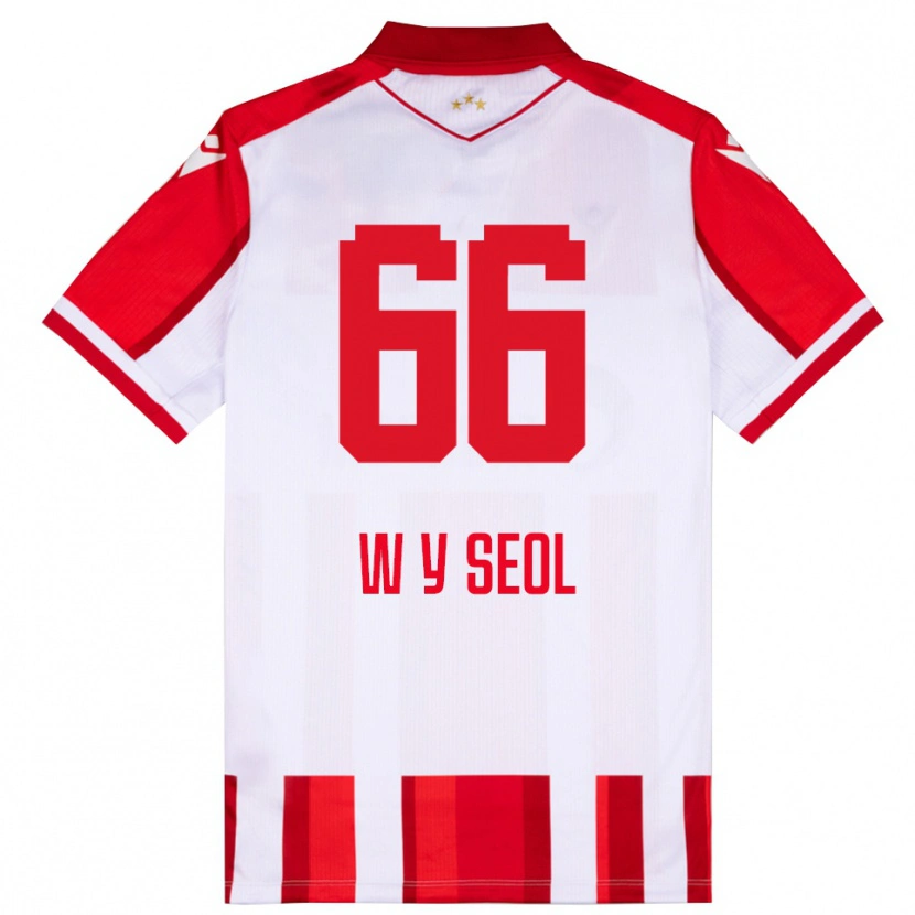 Danxen Mulher Camisola Young-Woo Seol #66 Vermelho Branco Principal 2025/26 Camisa Brasil