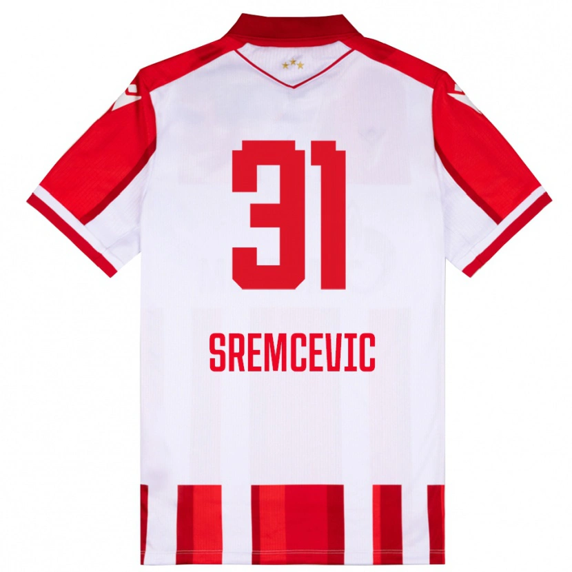 Danxen Mulher Camisola Uros Sremcevic #31 Vermelho Branco Principal 2025/26 Camisa Brasil