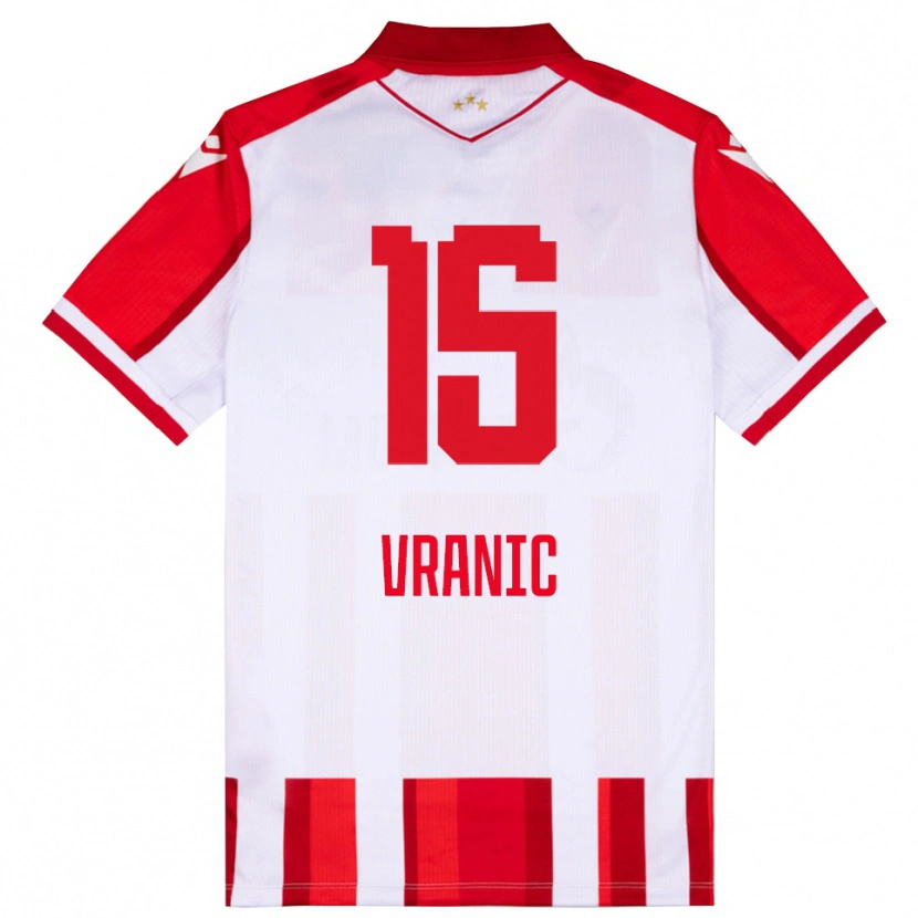 Danxen Mulher Camisola Djordje Vranic #15 Vermelho Branco Principal 2025/26 Camisa Brasil