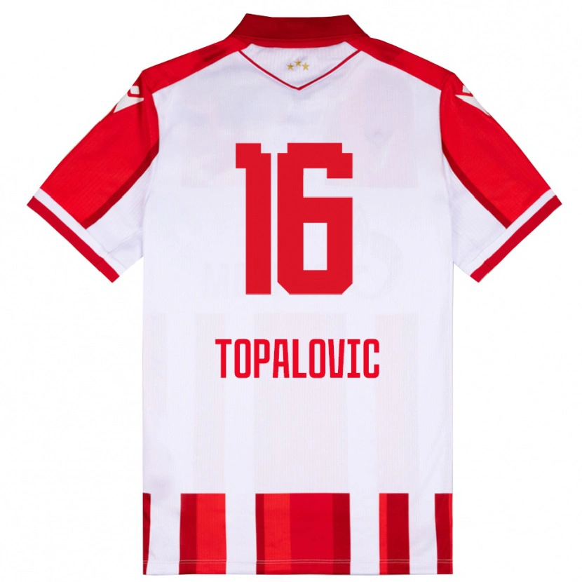 Danxen Mulher Camisola Todor Topalovic #16 Vermelho Branco Principal 2025/26 Camisa Brasil