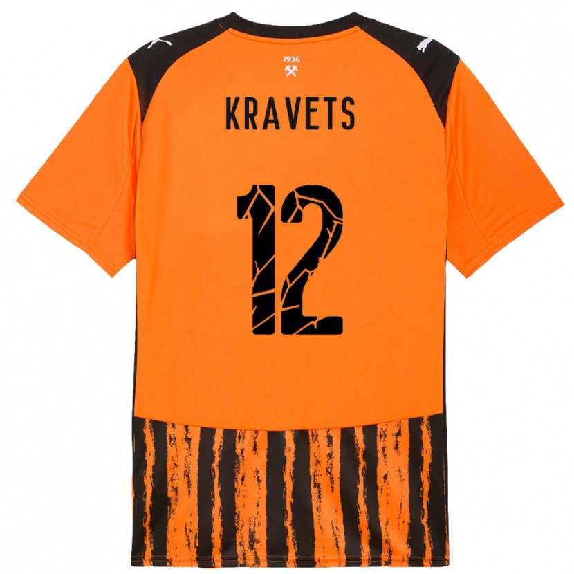 Danxen Mulher Camisola Vladyslav Kravets #12 Laranja Preto Principal 2025/26 Camisa Brasil