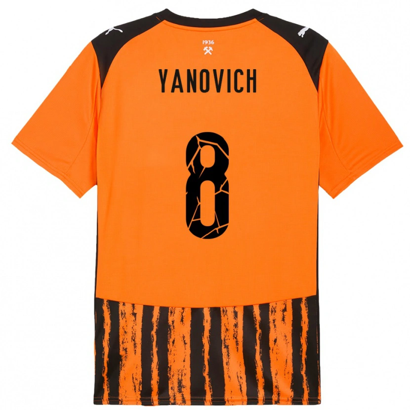 Danxen Mulher Camisola Yevgen Yanovich #8 Laranja Preto Principal 2025/26 Camisa Brasil