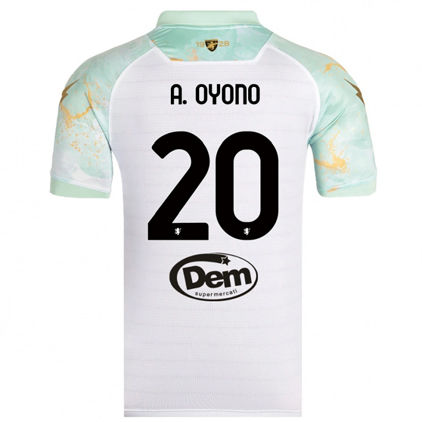 Danxen Mulher Camisola Anthony Oyono #20 Branco Preto Alternativa 2025/26 Camisa Brasil