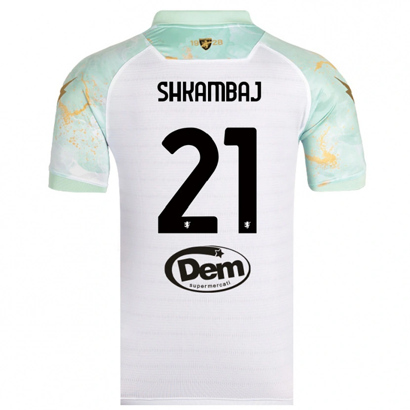 Danxen Mulher Camisola Ardit Shkambaj #21 Branco Preto Alternativa 2025/26 Camisa Brasil