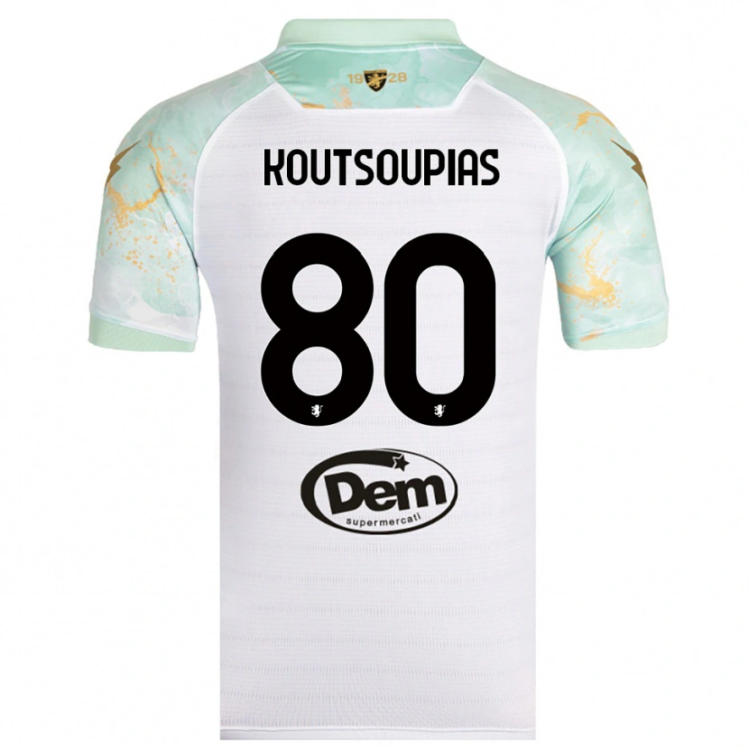Danxen Mulher Camisola Ilias Koutsoupias #80 Branco Preto Alternativa 2025/26 Camisa Brasil
