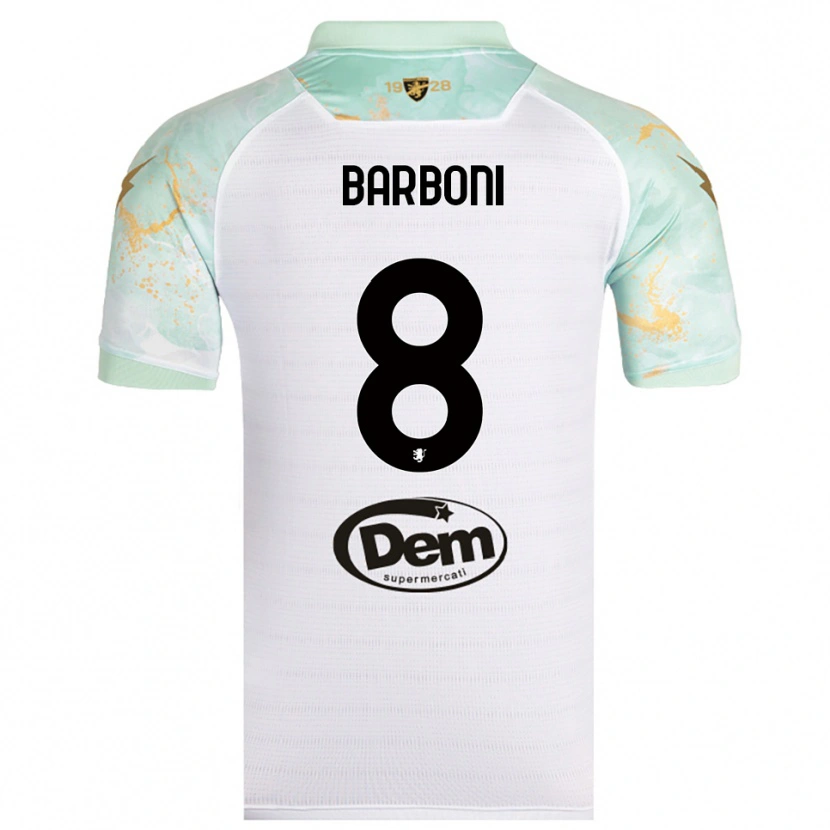 Danxen Mulher Camisola David Barboni #8 Branco Preto Alternativa 2025/26 Camisa Brasil