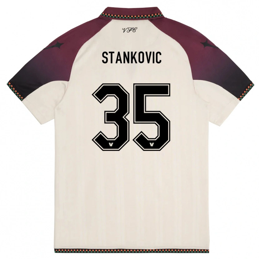 Danxen Mulher Camisola Filip Stanković #35 Creme Borgonha Alternativa 2025/26 Camisa Brasil
