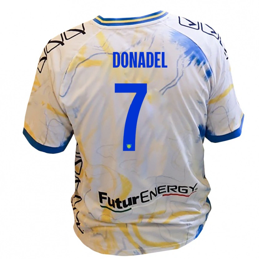 Danxen Mulher Camisola Tommaso Donadel #7 Branco Amarelo Azul Alternativa 2025/26 Camisa Brasil