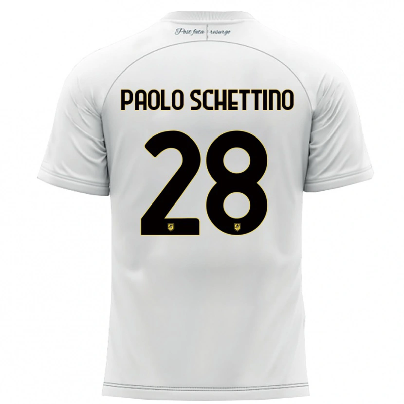 Danxen Mulher Camisola Francesco Paolo Schettino #28 Branco Amarelo Alternativa 2025/26 Camisa Brasil