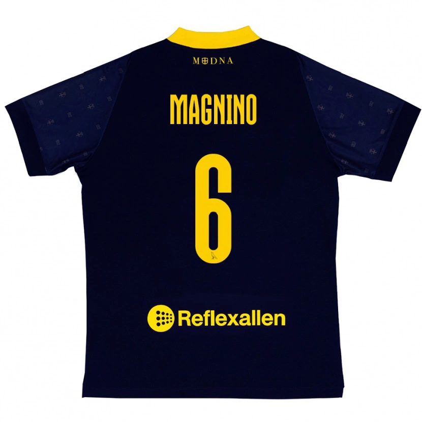 Danxen Mulher Camisola Luca Magnino #6 Marinho Amarelo Alternativa 2025/26 Camisa Brasil