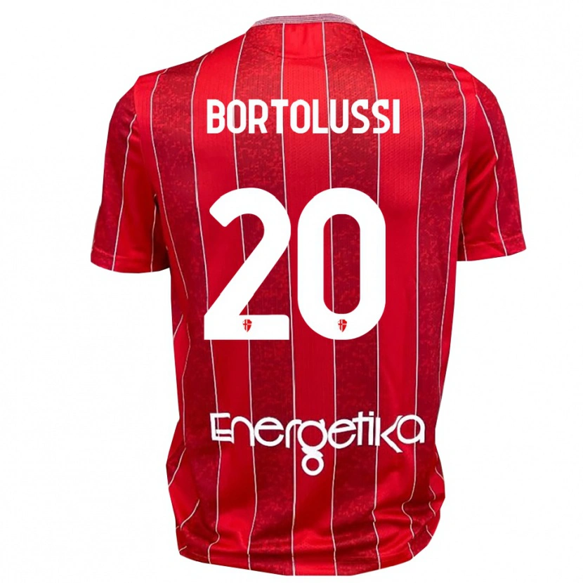 Danxen Mulher Camisola Mattia Bortolussi #20 Vermelho Branco Alternativa 2025/26 Camisa Brasil