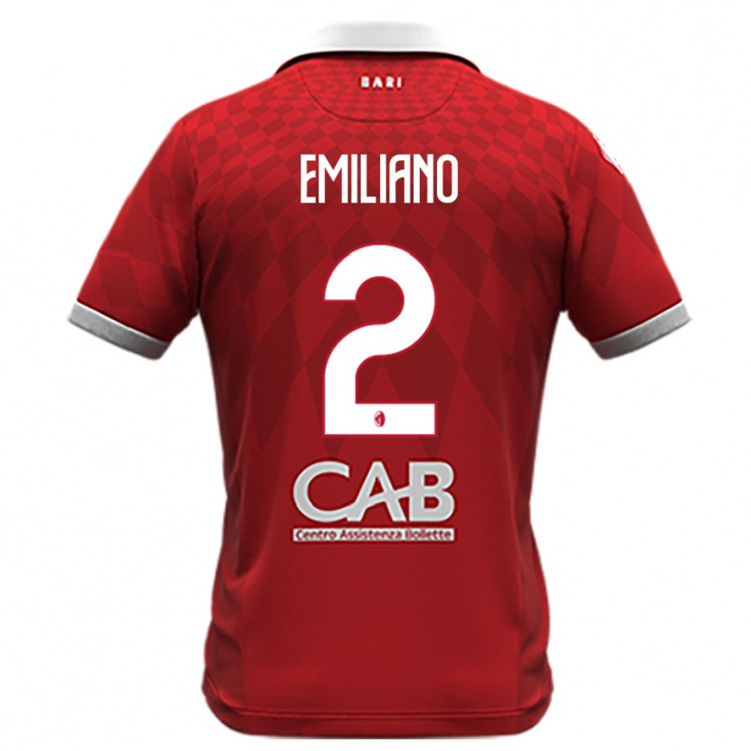 Danxen Mulher Camisola Gianmarco Emiliano #2 Vermelho Branco Alternativa 2025/26 Camisa Brasil