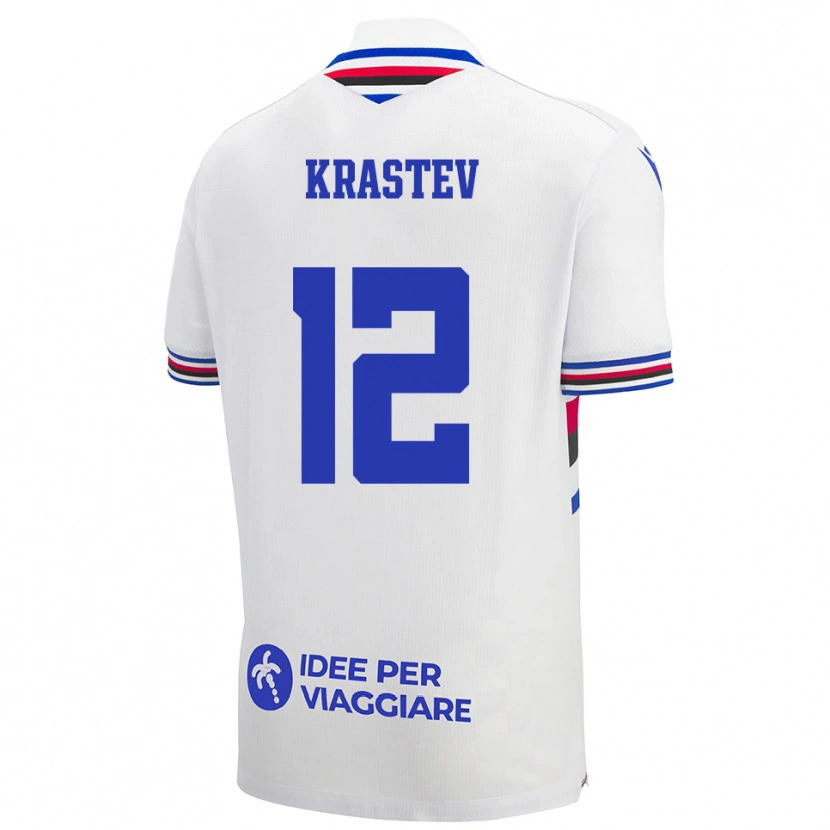 Danxen Mulher Camisola Andrey Krastev #12 Branco Azul Vermelho Alternativa 2025/26 Camisa Brasil