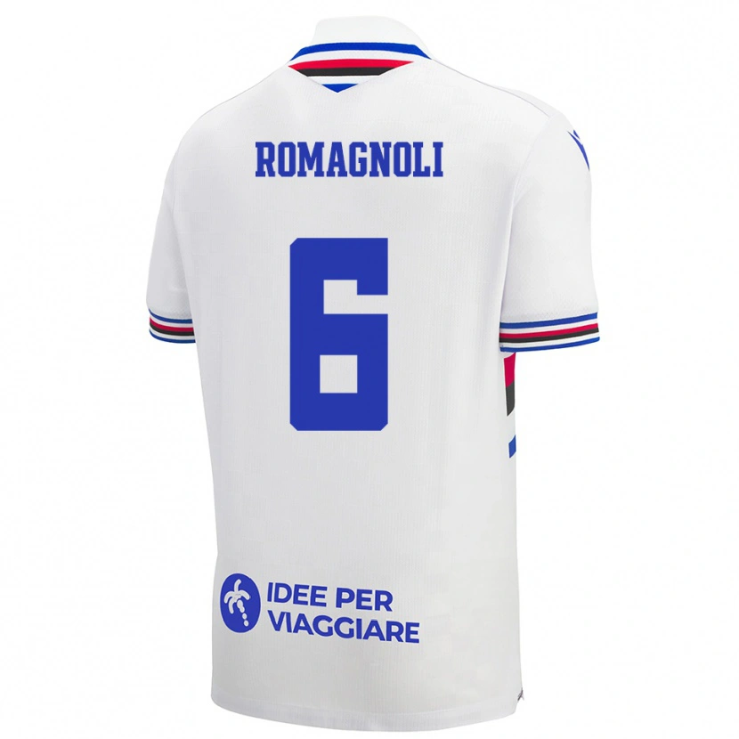Danxen Mulher Camisola Simone Romagnoli #6 Branco Azul Vermelho Alternativa 2025/26 Camisa Brasil