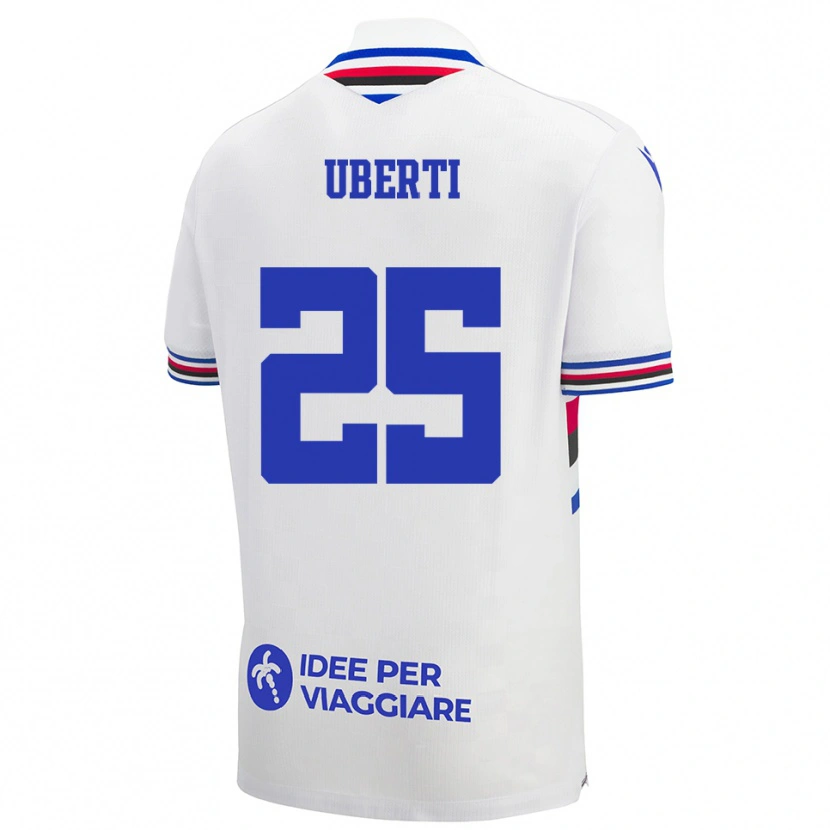 Danxen Mulher Camisola Nicolò Uberti #25 Branco Azul Vermelho Alternativa 2025/26 Camisa Brasil