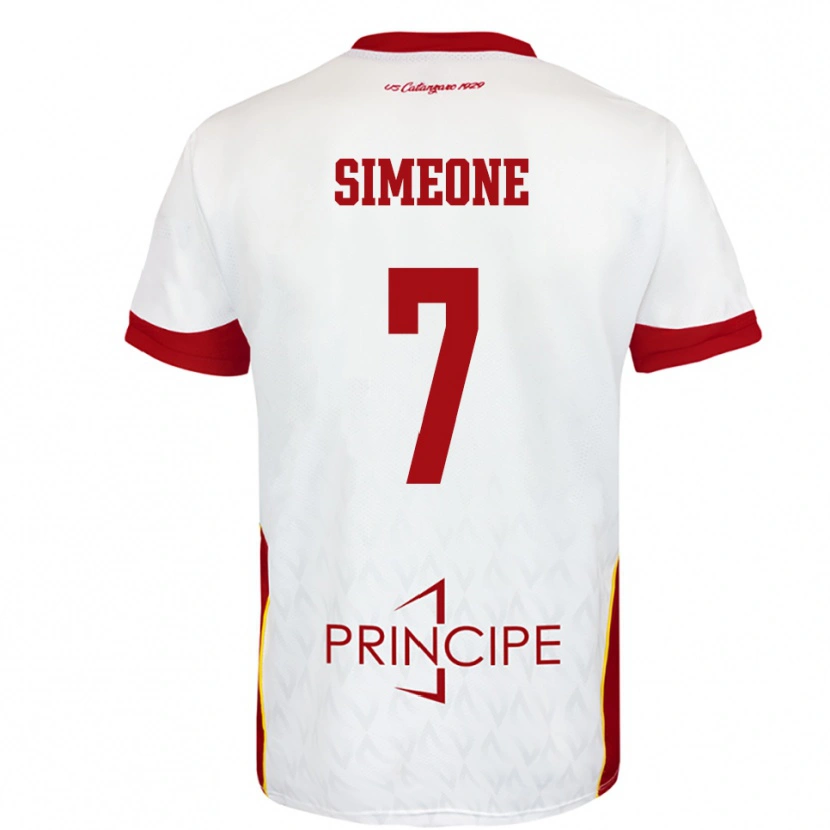 Danxen Mulher Camisola Mattia Simeone #7 Branco Vermelho Alternativa 2025/26 Camisa Brasil