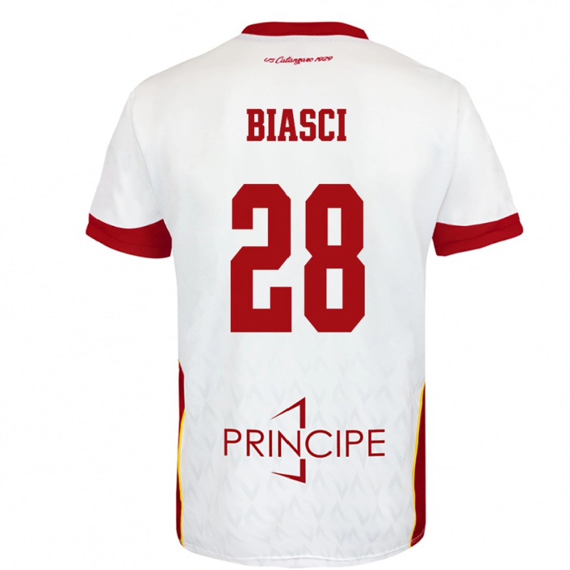 Danxen Mulher Camisola Tommaso Biasci #28 Branco Vermelho Alternativa 2025/26 Camisa Brasil