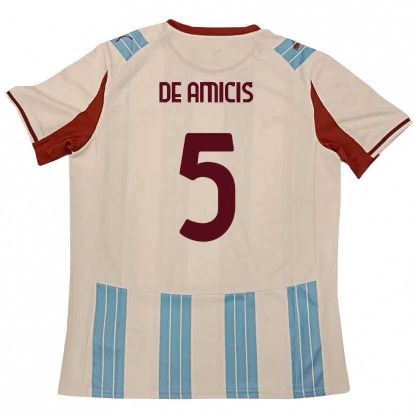 Danxen Mulher Camisola Christian De Amicis #5 Azul Celeste Branco Alternativa 2025/26 Camisa Brasil
