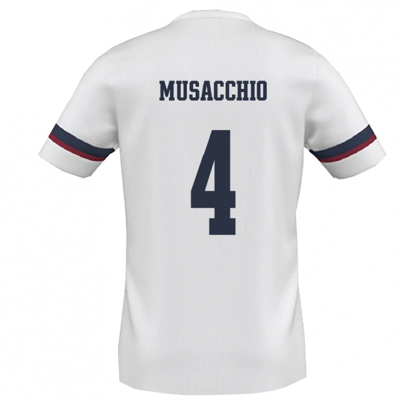 Danxen Mulher Camisola Carmine Musacchio #4 Branco Vermelho Alternativa 2025/26 Camisa Brasil