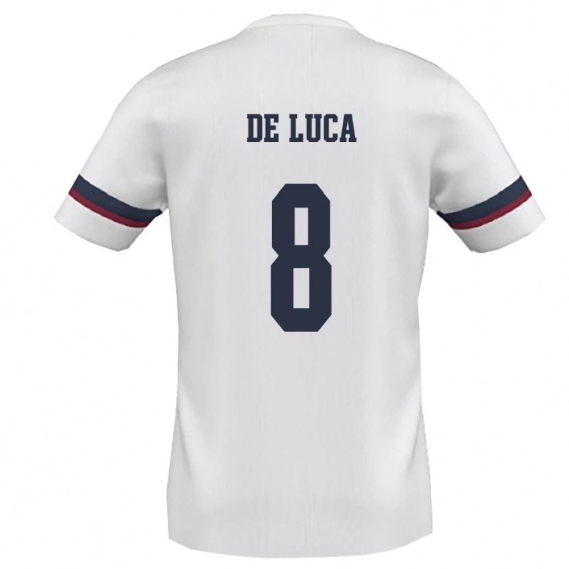 Danxen Mulher Camisola Sergio De Luca #8 Branco Vermelho Alternativa 2025/26 Camisa Brasil